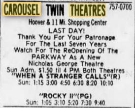 Carousel Twin Theatres - NOV 4 1979 CLOSING (newer photo)